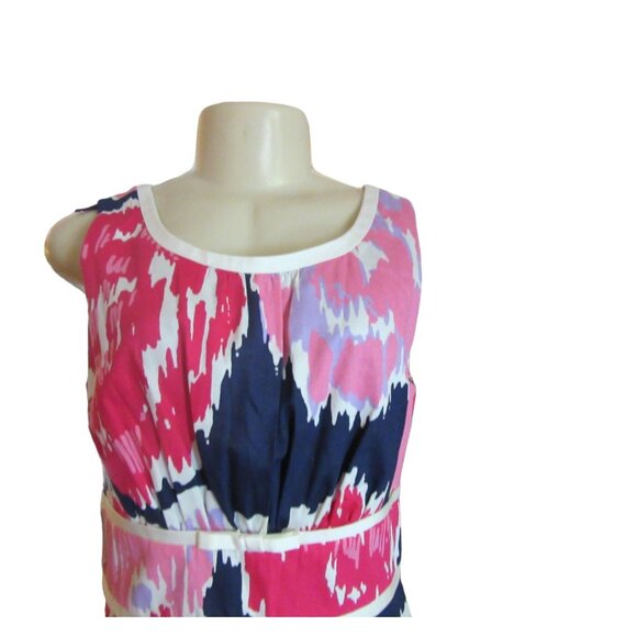 Lilly Pulitzer Multi Colored Cotton Sheath Dress w Navy Background in Sz 8 - Picture 2 of 7